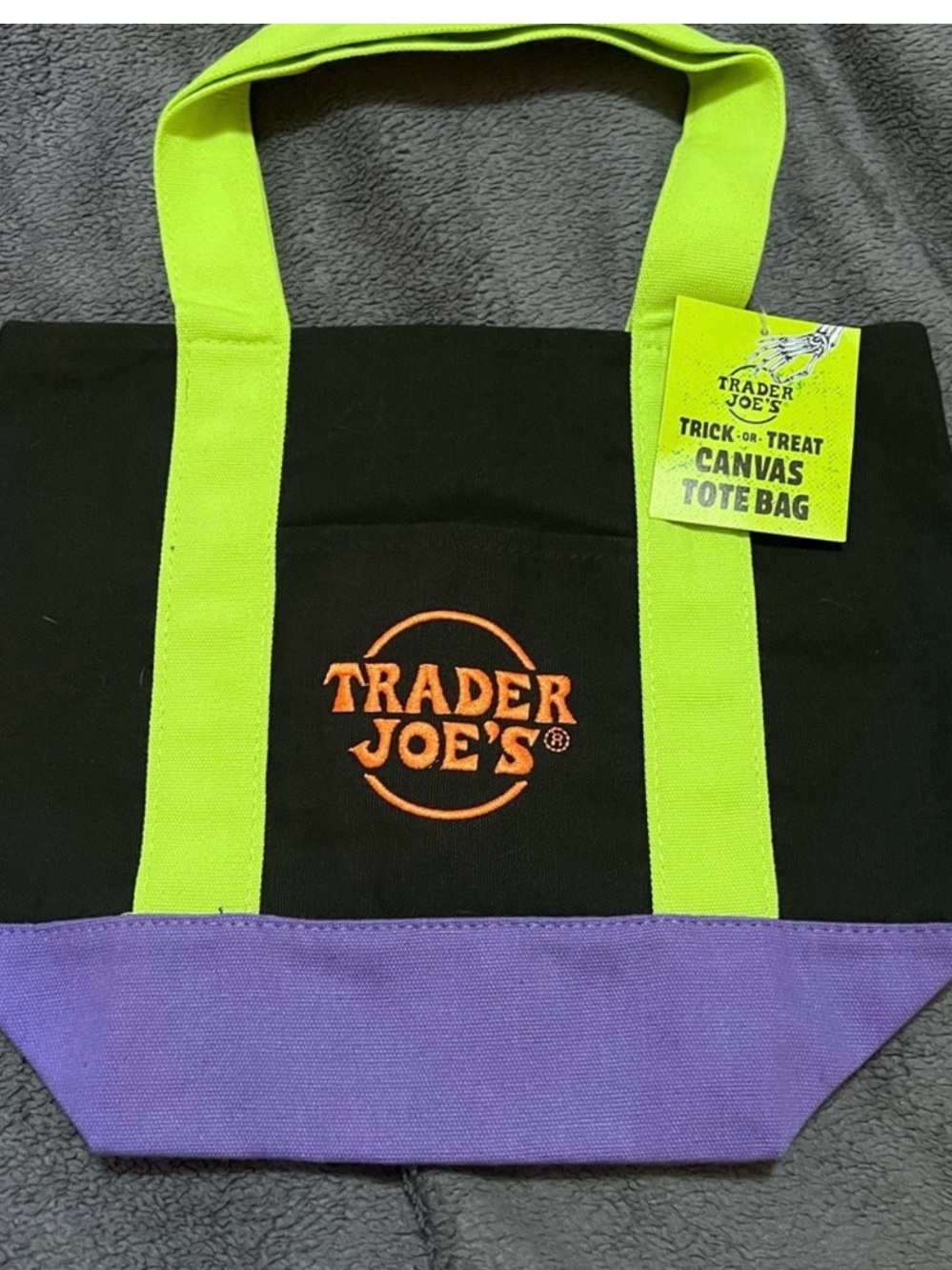 NWT Trader Joe’s Black Canvas Tote Bag